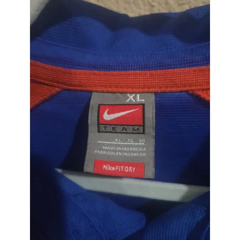 Vintage Nike Florida Gators Polo Shirt Mens XL Blue Orange Logo NCAA EUC DriFit